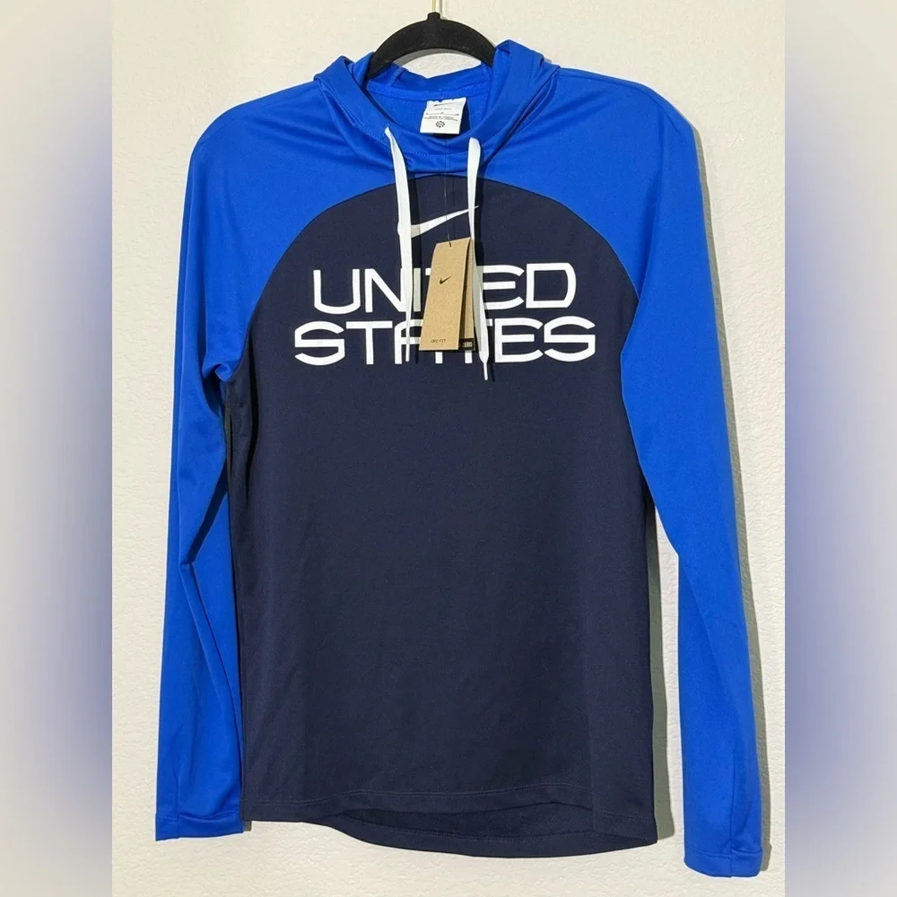 NEW Nike UNITED STATES SOCCER Pullover Hoodie Navy and Black, size Small